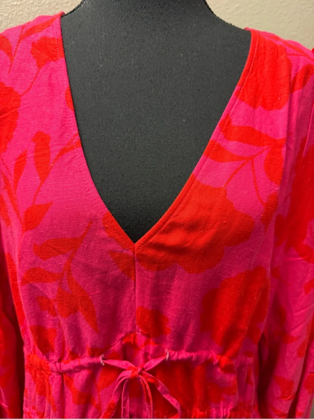 NWT Kate Spade NWT Large Pink Red Floral Midi Maxi Dress Romantic Boho Gown